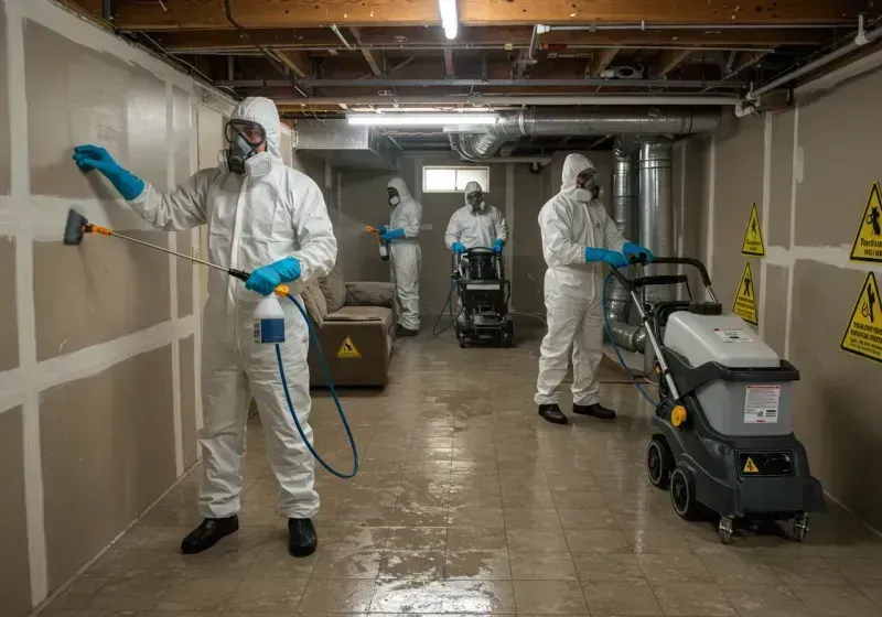 Basement Moisture Removal and Structural Drying process in Primera, TX